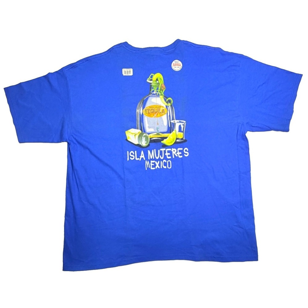 Isla Mujeres Mexico Tequila Graphic T-Shirt Blue 3XL Yazbek Souvenir Tee